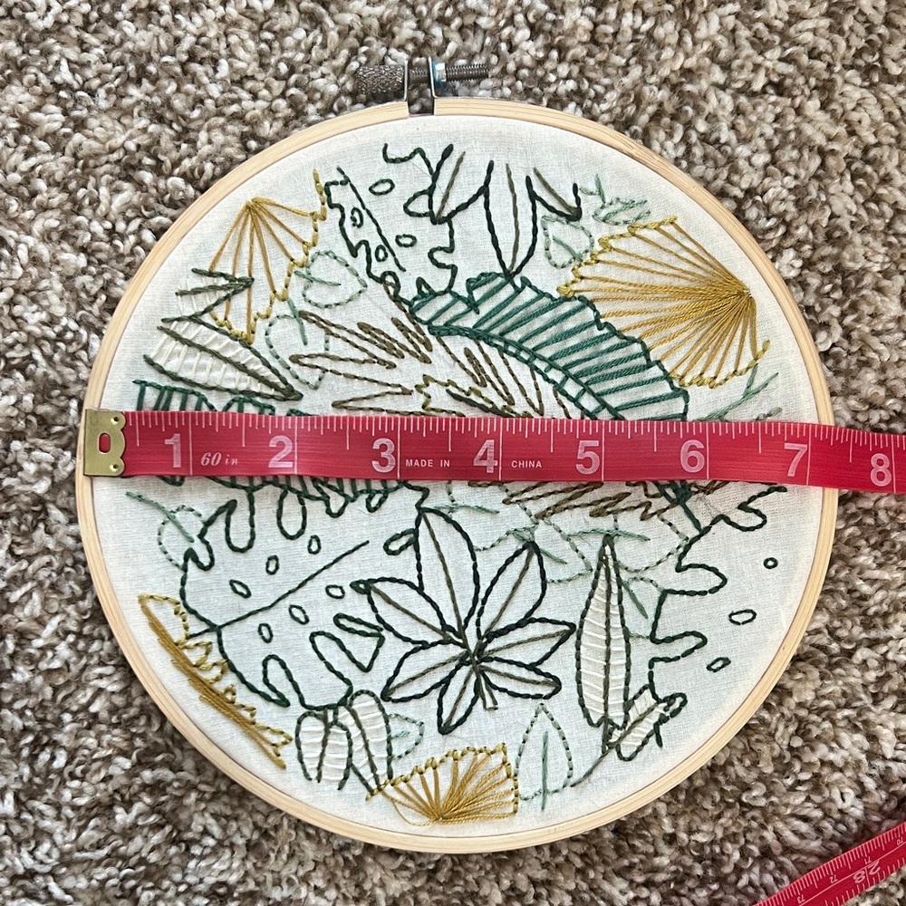 Embroidered Leaf Pattern Wall Art - Picture 4 of 6